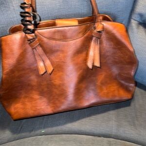 Elegant Brown Leather Tote Bag